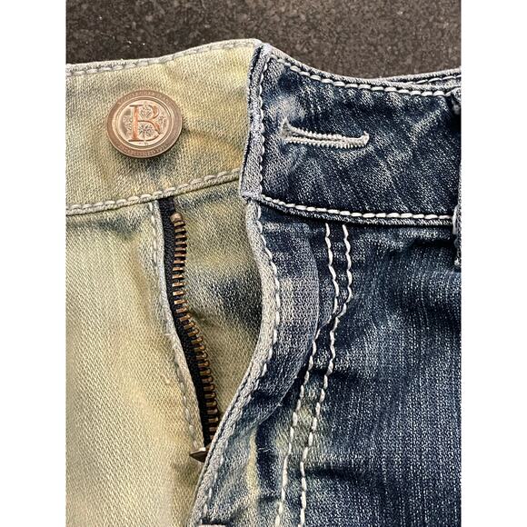 Bootlegger Jeans "Dreyfus" two toned jean denim shorts ladies 31 US 10 - Picture 9 of 10